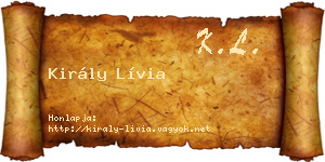 Király Lívia névjegykártya