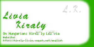 livia kiraly business card